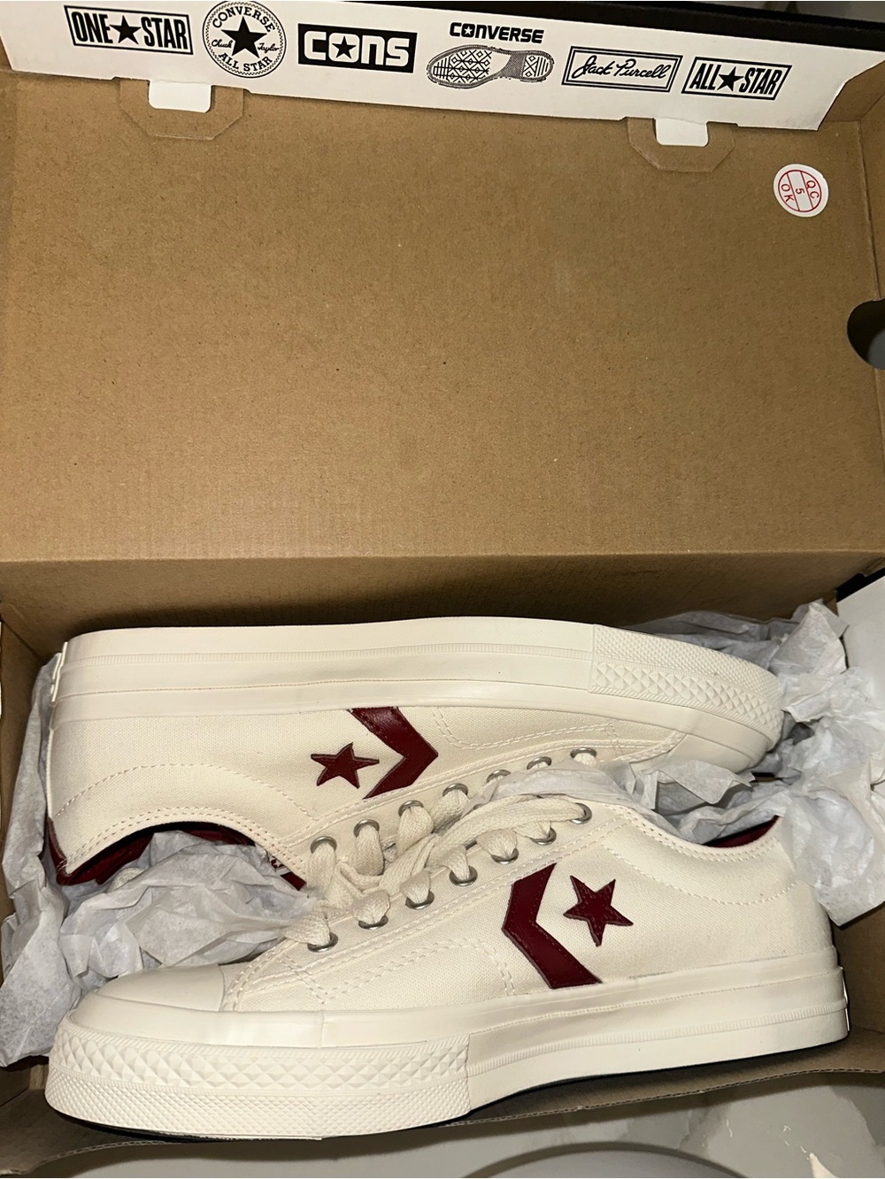 Converse Star Player 76 Egret & Park Red Shoes Size Men’s 8.5/ 10 Women’s NWT - Picture 11 of 15